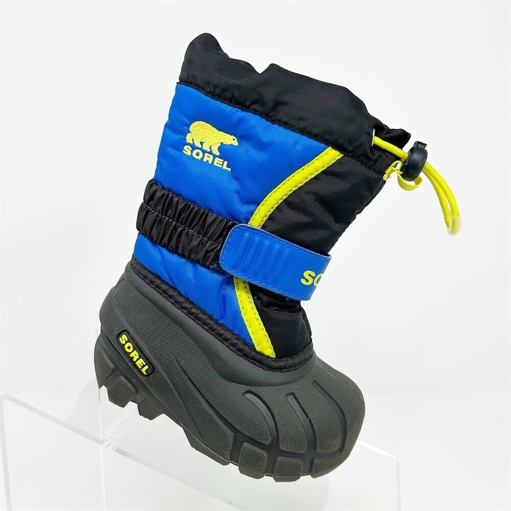 SOREL Youth Flurry Boys Snow Boots Blue/Black Waterproof Insulated Winter Size 5